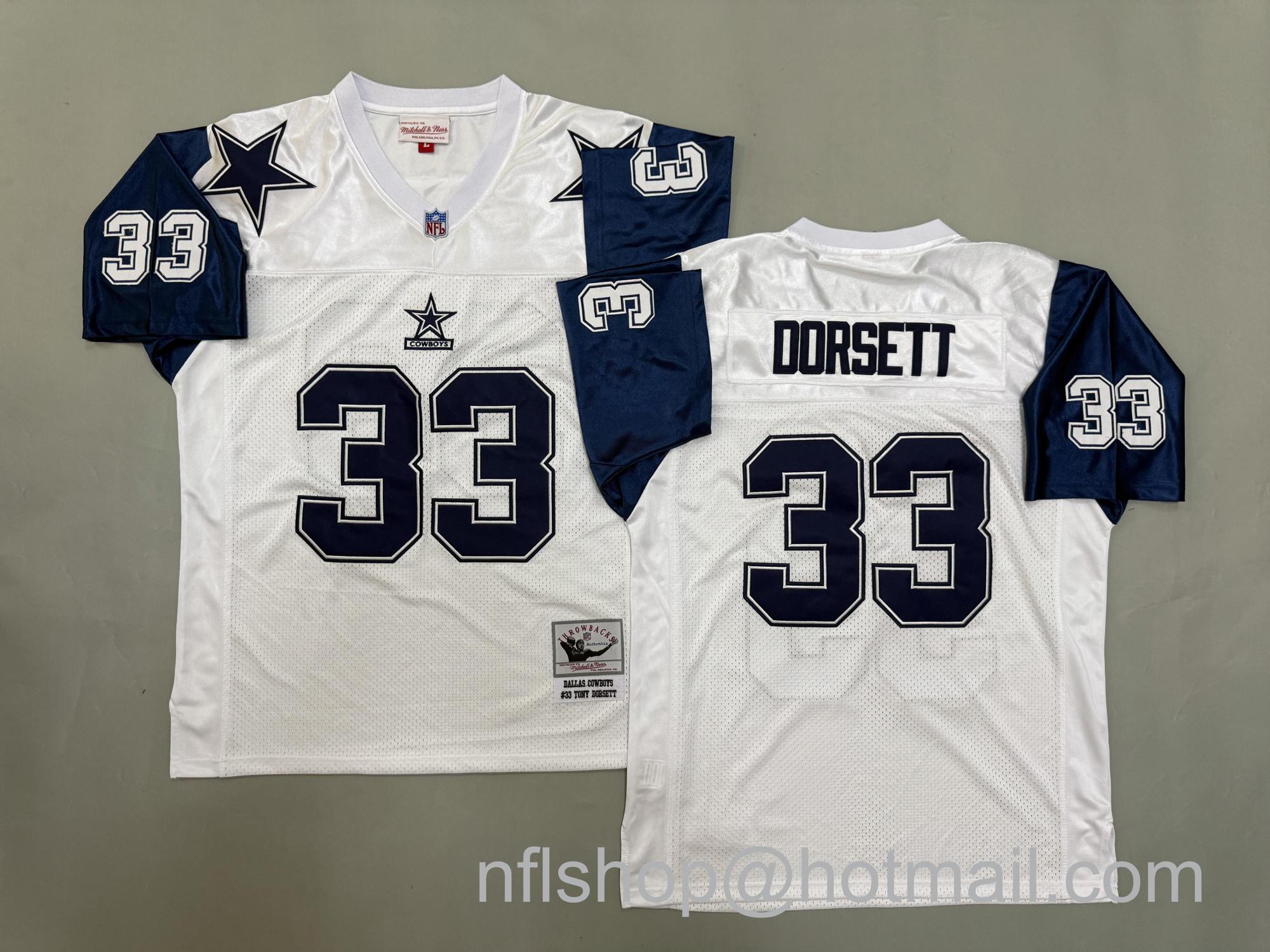 Men's Dallas Cowboys #33 Tony Dorsett White Throwback NFL Jersey