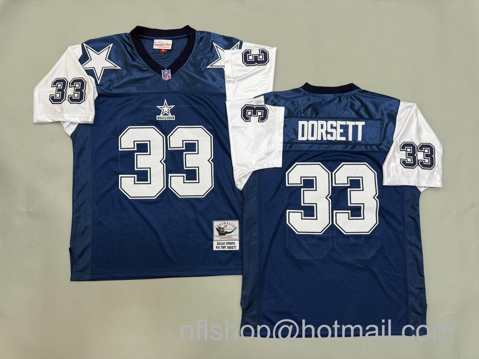 Men's Dallas Cowboys #33 Tony Dorsett Navy Throwback NFL Jersey