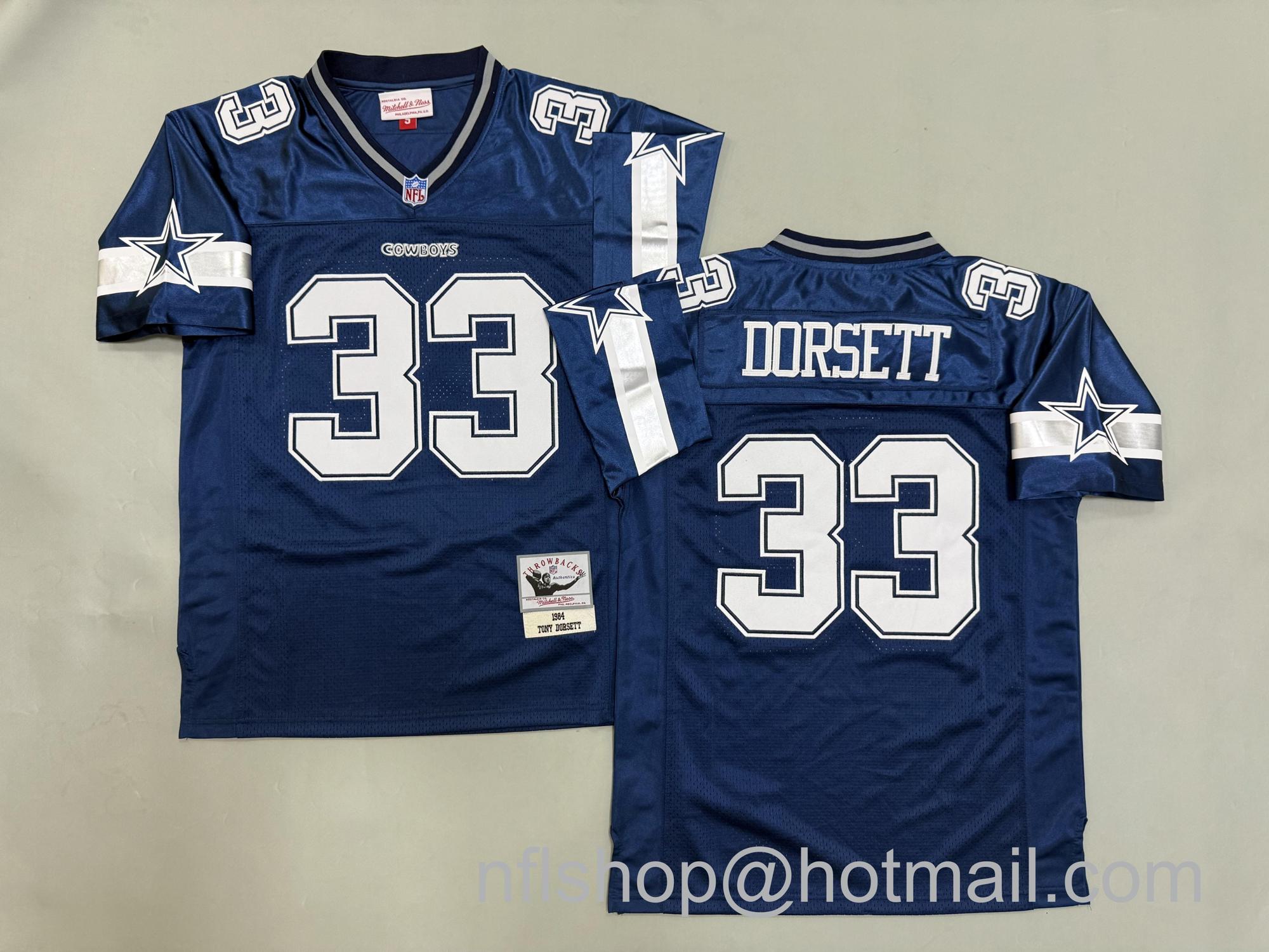 Men's Dallas Cowboys #33 Tony Dorsett Navy 1984 Mitchell & Ness Jersey