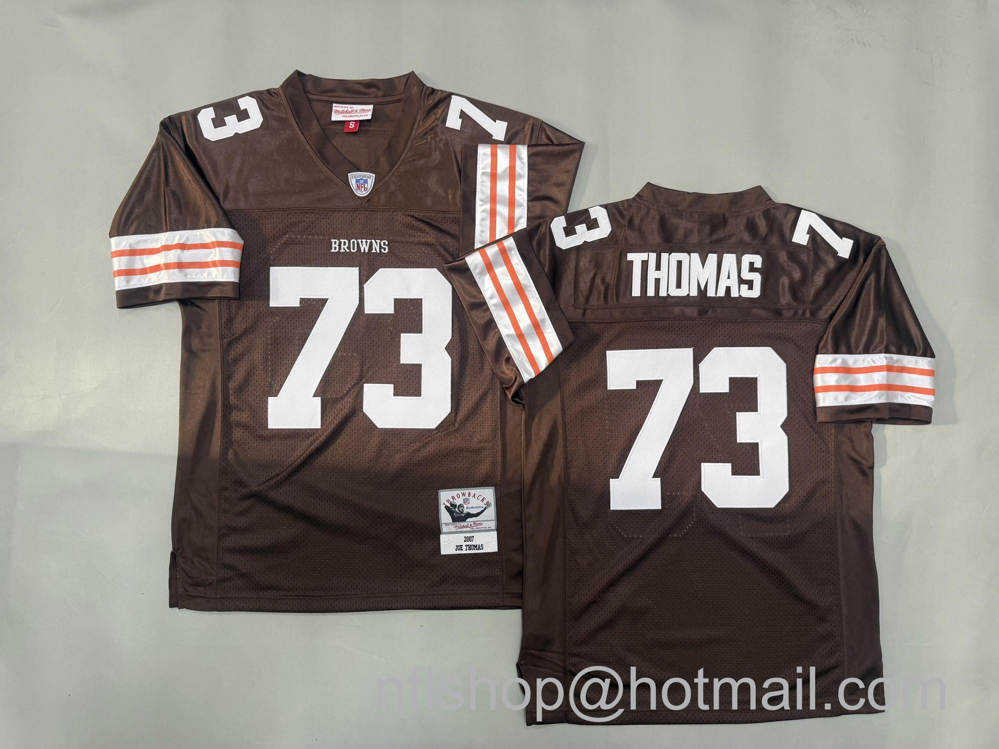 Men's Cleveland Browns #32 Joe Thomas Brown 2007 Throwback NFL Jersey