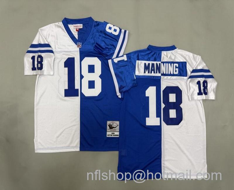 Men's Indianapolis Colts #18 Peyton Manning Split 1998 Mitchell & Ness NFL Jersey