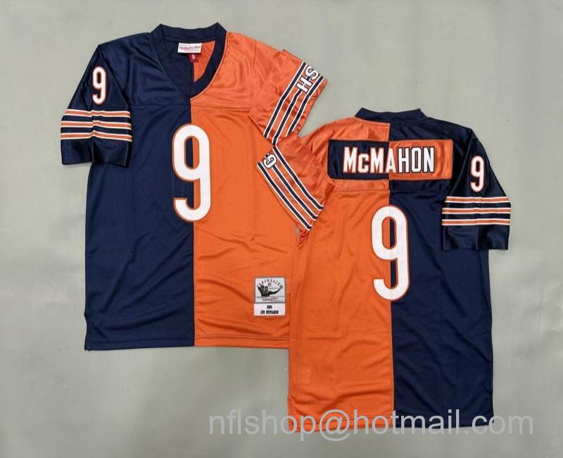 Men's Chicago Bears #9 Jim McMahon Split Split 1985 Mitchell & Ness Jersey