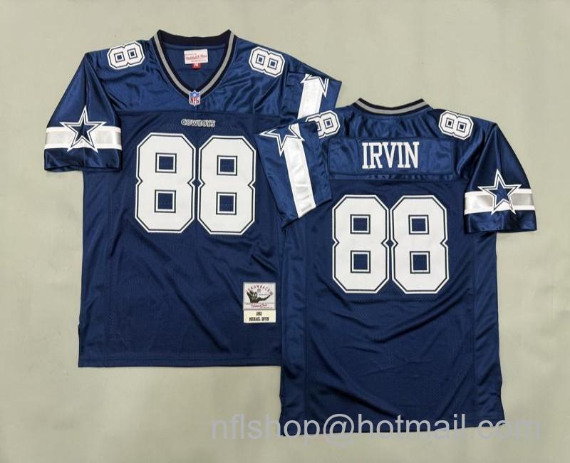 Men's Dallas Cowboys #88 Michael Irvin Navy Blue 1992 Mitchell & Ness Jersey