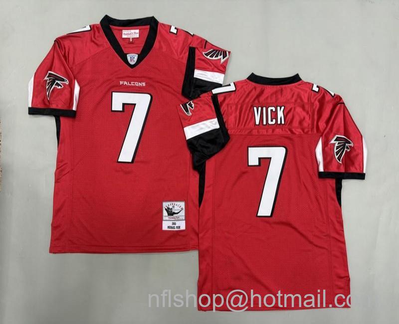 Men's Atlanta Falcons #7 Michael Vick Red 2003 Mitchell & Ness Jersey