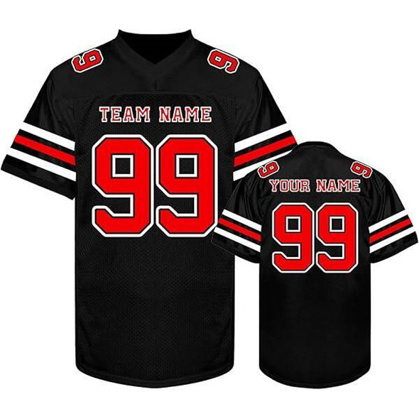 Men's ACTIVE PLAYER Custom Black Stitched Football Jersey Men's ACTIVE PLAYER Custom Black Stitched Football Jersey