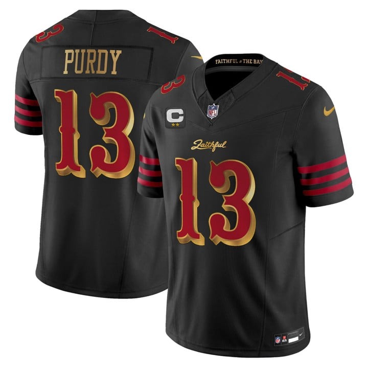 Men's San Francisco 49ers #13 Brock Purdy Rivalries 2025 with 2-star C Patch Nike Limited Jersey