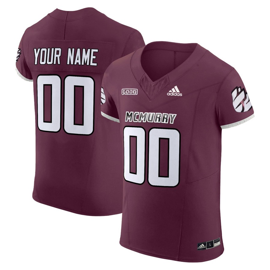 Men's McMurry University football Custom Maroon Vapor Elite Stitched Jersey Men's McMurry University football Custom Maroon Vapor Elite Stitched Jersey
