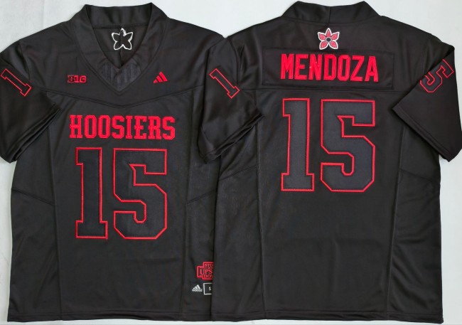 Men's Indiana Hoosiers #15 Fernando Mendoza Black 'Stranger Things Edition' F.U.S.E. Vapor Limited Stitched Football Jerseys