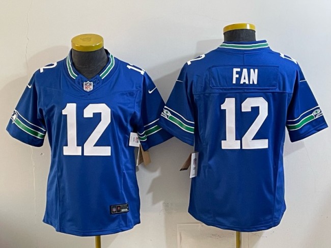 Youth Seattle Seahawks #12 Fan Royal Alternate F.U.S.E. Vapor Limited Stitched Football Jersey