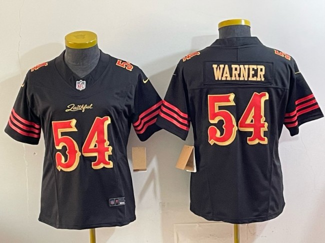 Women's San Francisco 49ers #54 Fred Warner Black 2025 F.U.S.E. “Rivalries” Vapor Limited Stitched Jersey(Run Small)