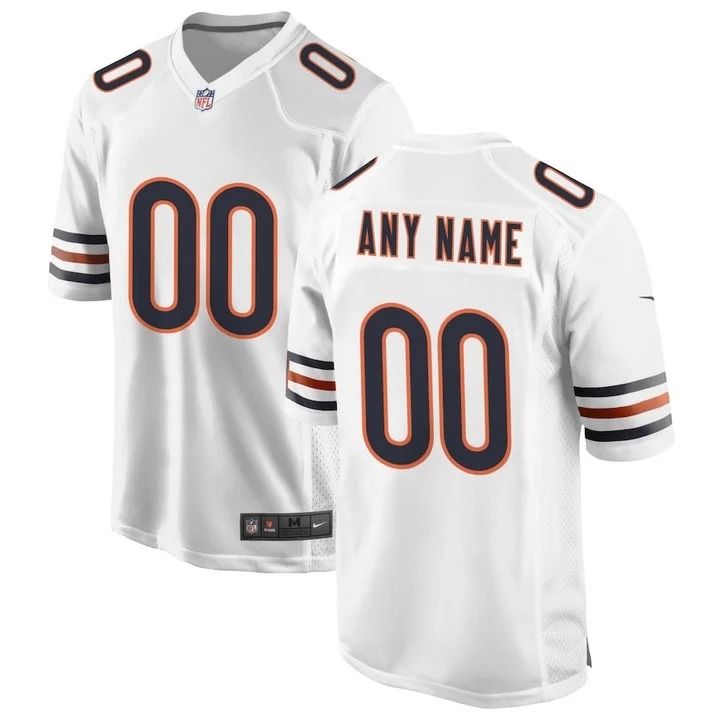 Men's Chicago Bears Custom White Nike Game Stitched Jersey