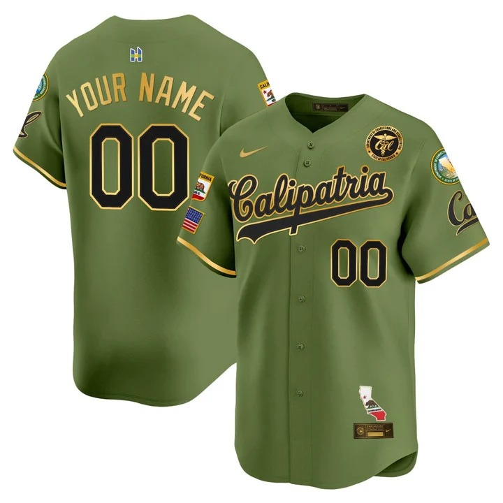 Men's Calipatria Custom Green With Patch Limited Stitched Baseball Jersey