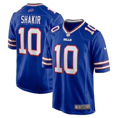 Men's Buffalo Bills #10 Khalil Shakir Royal Vapor Game Stitched Jersey