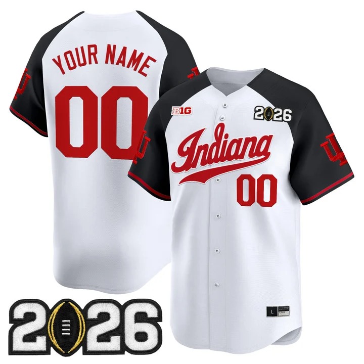 Men's Indiana Hoosiers Baseball Custom Black Alternate 2026 CFP Final Patch Limited Stitched Jersey