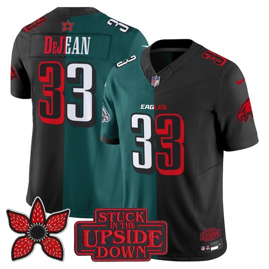 Men's Philadelphia Eagles #33 Cooper DeJean Black Midnight Green 'Upside Down Edition' F.U.S.E. Vapor Limited Stitched Jersey