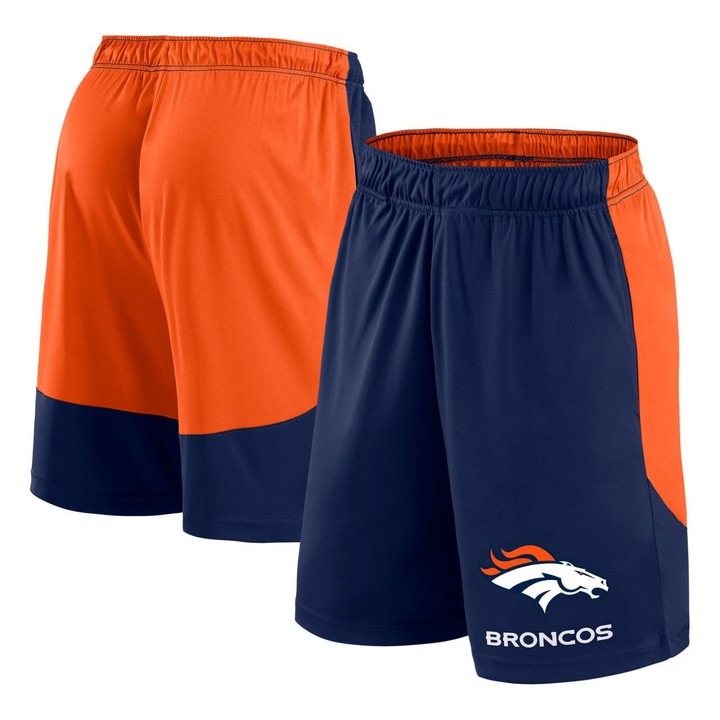 Men's Denver Broncos Navy & Orange Stitched NFL Shorts