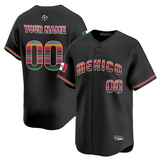 Men's Team Mexico World Baseball Classic Custom Black 'Serape Edition' Limited 2026 Roster Stitched Jersey