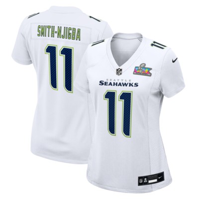 Women's Seattle Seahawks #11 Jaxon Smith-Njigba White Nike Super Bowl LX Patch Tundra Fashion Game Stitched Jersey
