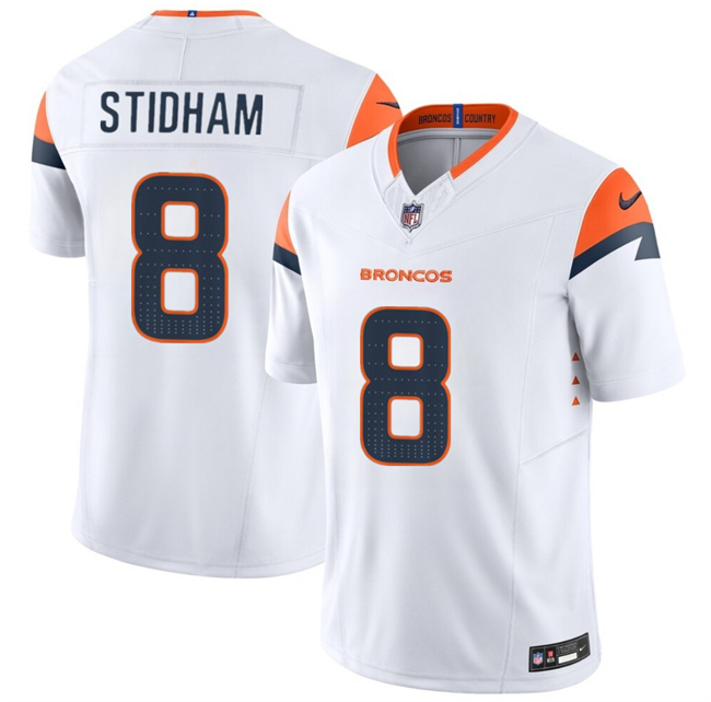 Men's Denver Broncos #8 Jarrett Stidham White 2025 F.U.S.E. Vapor Limited Stitched Football Jersey