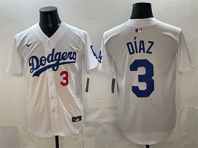 Men's Los Angeles Dodgers #3 Edwin Diaz White 2025 Limited Stitched Baseball Jersey
