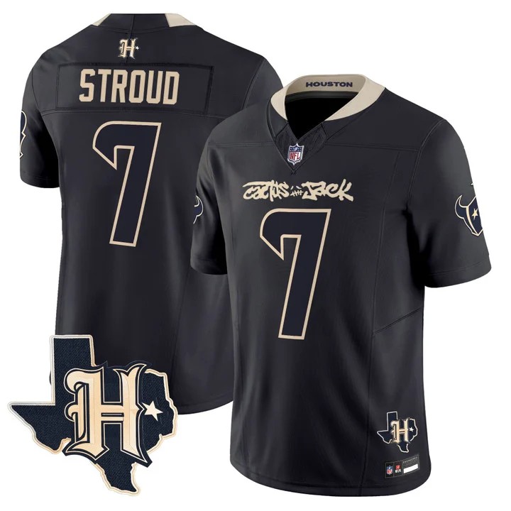Men's Houston Texans x Cactus Jack #7 C.J. Stroud Navy F.U.S.E. Vapor Limited Stitched Jersey