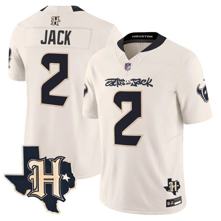 Men's Houston Texans x Cactus Jack #2 Travis Scott Cream F.U.S.E. Vapor Limited Stitched Jersey