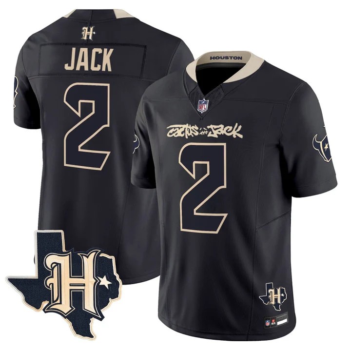 Men's Houston Texans x Cactus Jack #2 Travis Scott Navy F.U.S.E. Vapor Limited Stitched Jersey