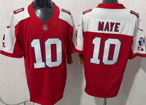 Men's New England Patriots #10 Drake Maye Red Alternate F.U.S.E. Vapor Limited Stitched Jersey