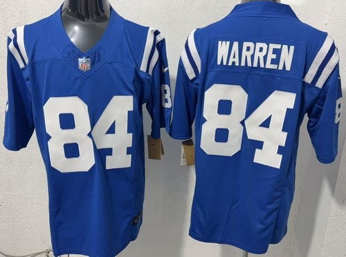 Men's Indianapolis Colts #84 Tyler Warren Blue F.U.S.E. Vapor Limited Stitched Jersey