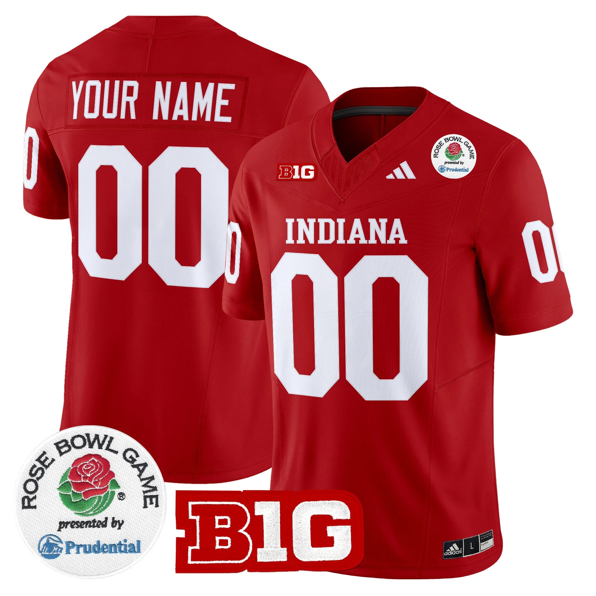 Men's Indiana Hoosiers Custom Crimson 2026 Rose Bowl F.U.S.E. Vapor Limited V2 Stitched Jersey