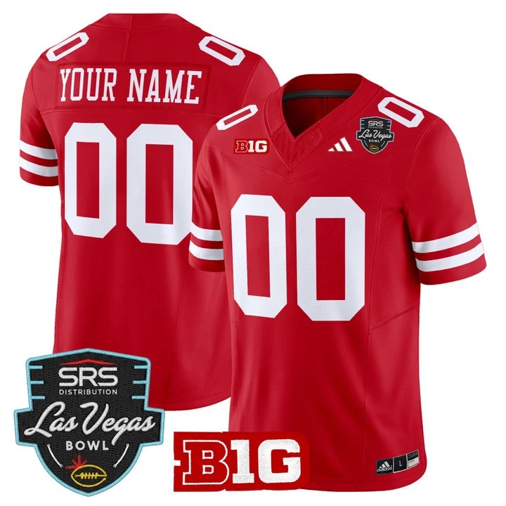 Men's Nebraska Cornhuskers Custom Scarlet Las Vegas Bowl F.U.S.E. 2025 Vapor Limited Stitched Jersey