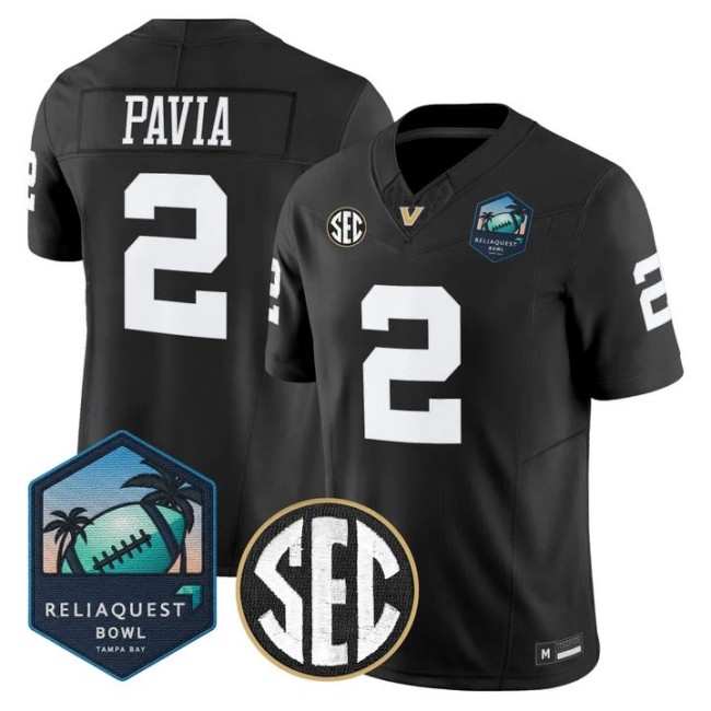 Men's Vanderbilt Commodores #2 Diego Pavia Black ReliaQuest Bowl F.U.S.E. 2025 Vapor Limited Stitched Jersey