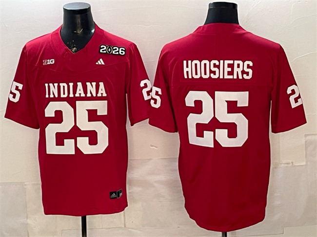 Men's Indiana Hoosiers #25 Hoosiers Red F.U.S.E. 2026 Patch Stitched Football Jersey