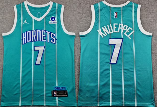 Men's Charlotte Hornets #7 Kon Knueppel Teal Icon Edition Stitched Basketball Jersey