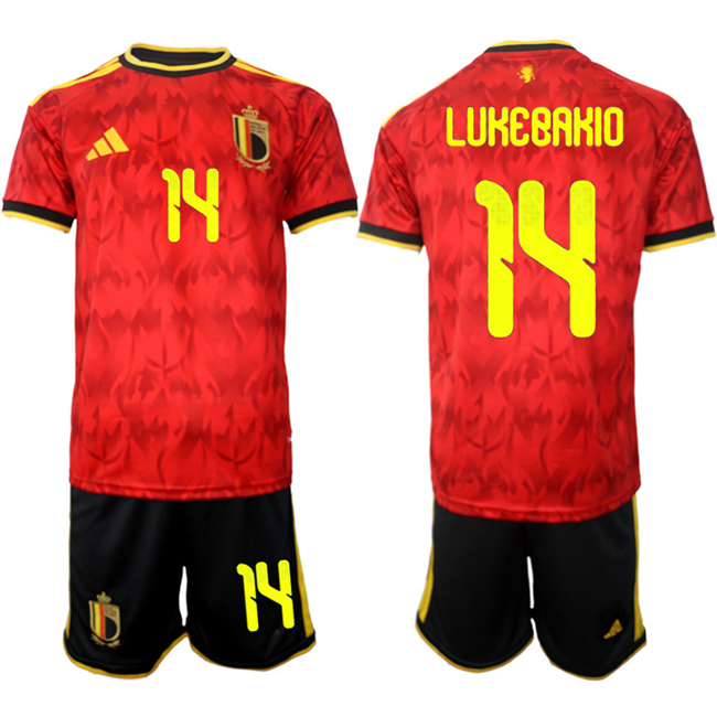 Men's Belgium National Team #14 Dodi Lukebakio Red 2026 World Cup Home Soccer Jersey Suit