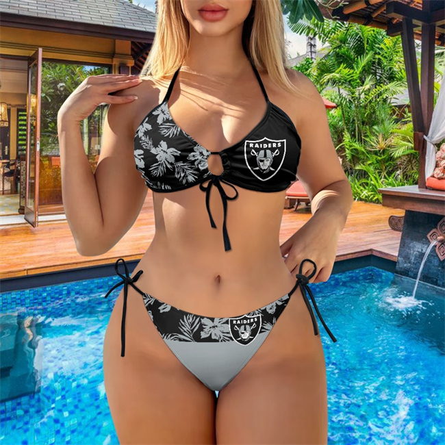 Women's Las Vegas Raiders Bikini Sets Swimwear Swimsuits 001(Pls search BIKINI SIZE for details)