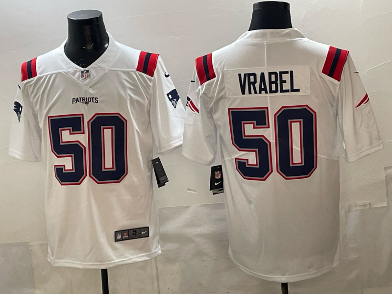 Men's New England Patriots #50 Mike Vrabel White Vapor Limited Stitched Football Jersey