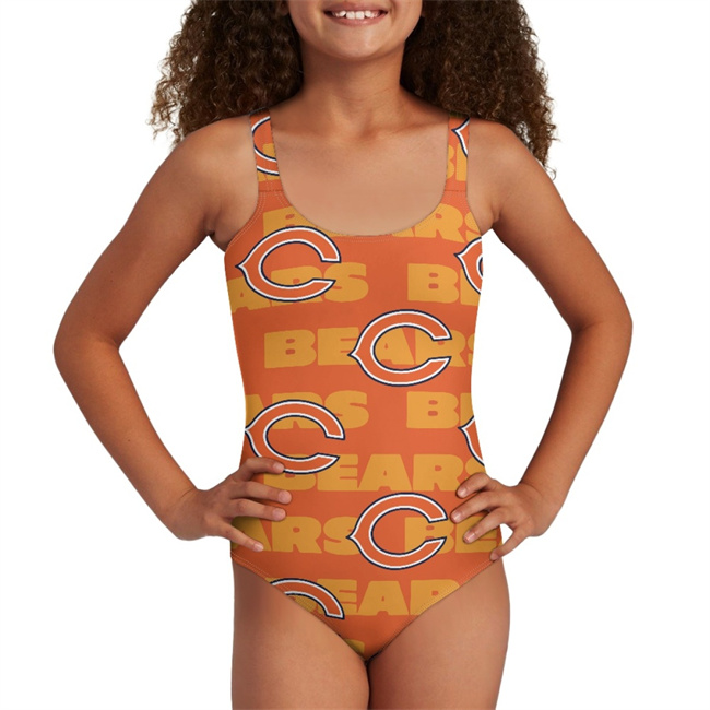 Youth Chicago Bears Bodysuit Comfortable Swimwear Beachwear Bathing 001(Pls check description for details)