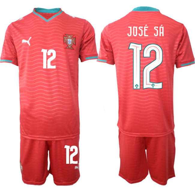 Men's Portugal Team #12 José Sá Red 2026 World Cup Home Soccer Jersey Suit