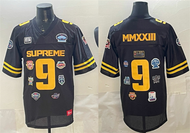 Men's Supreme FW23 Week2 Black Football Championship Stitched Jersey