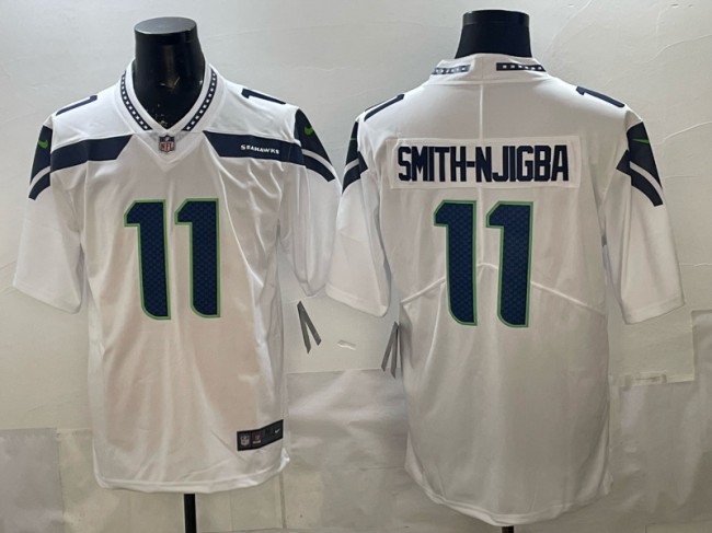 Men's Seattle Seahawks #11 Jaxon Smith-Njigba White Vapor Limited Stitched Jersey