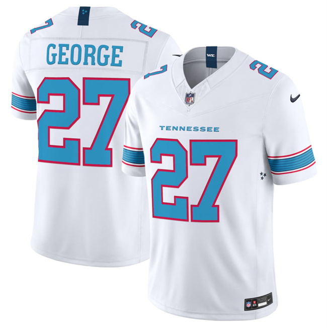 Men's Tennessee Titans #27 Eddie George White 2026 F.U.S.E. Vapor Limited Stitched Football Jersey