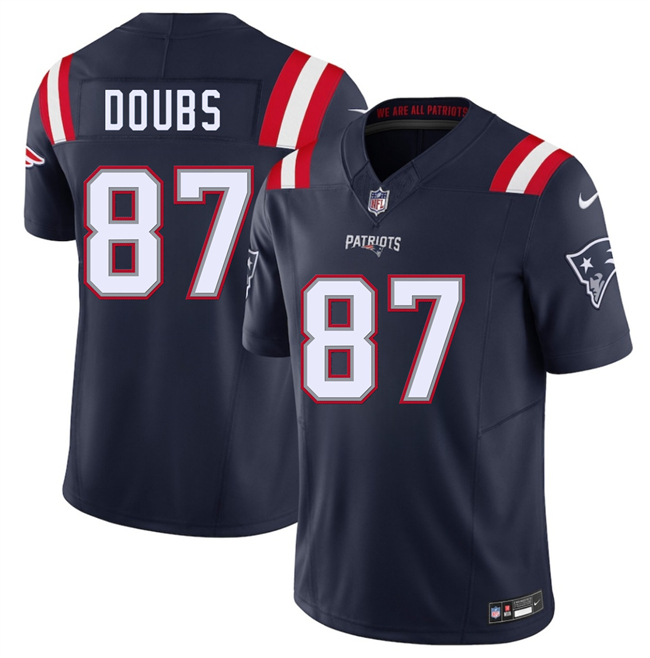 Men's New England Patriots #87 Romeo Doubs Navy 2026 F.U.S.E. Vapor Limited Stitched Football Jersey