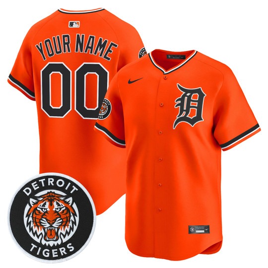 Detroit Tigers Custom Orange Alternate Stitched Baseball Jersey
