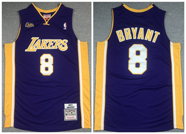 Men's Los Angeles Lakers Active Player Custom Purple 2000-2001 Final Throwback Stitched Basketball Jersey
