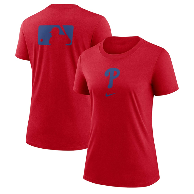 Women's Philadelphia Phillies Red Early Work Tri-Blend Dri-FIT T-Shirt(Run Small)