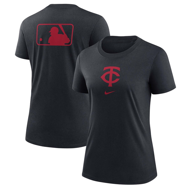 Women's Minnesota Twins Black Early Work Tri-Blend Dri-FIT T-Shirt(Run Small)