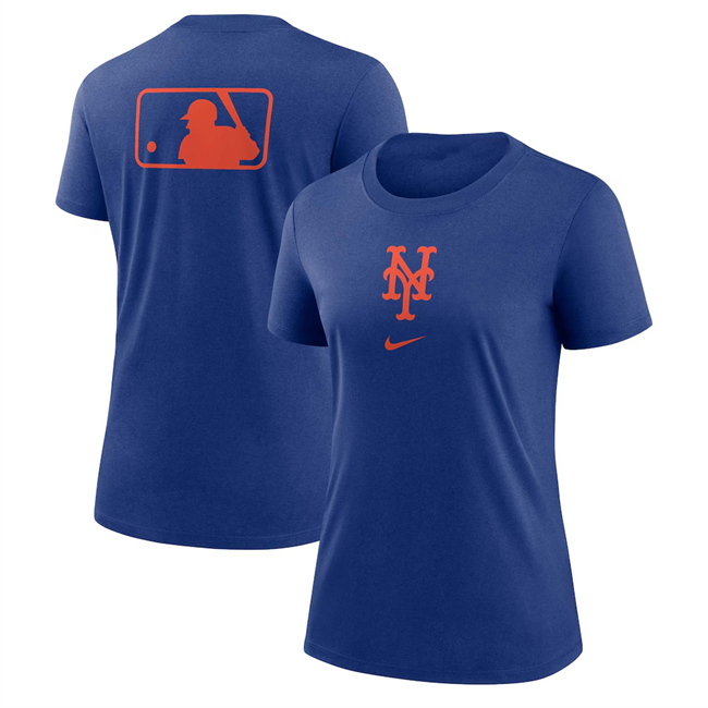 Women's New York Mets Blue Early Work Tri-Blend Dri-FIT T-Shirt(Run Small)