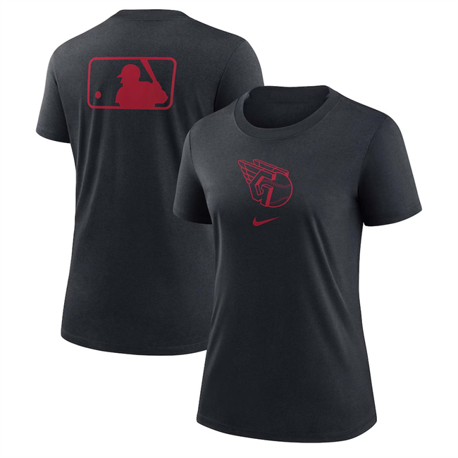 Women's Cleveland Guardians Black Early Work Tri-Blend Dri-FIT T-Shirt(Run Small)