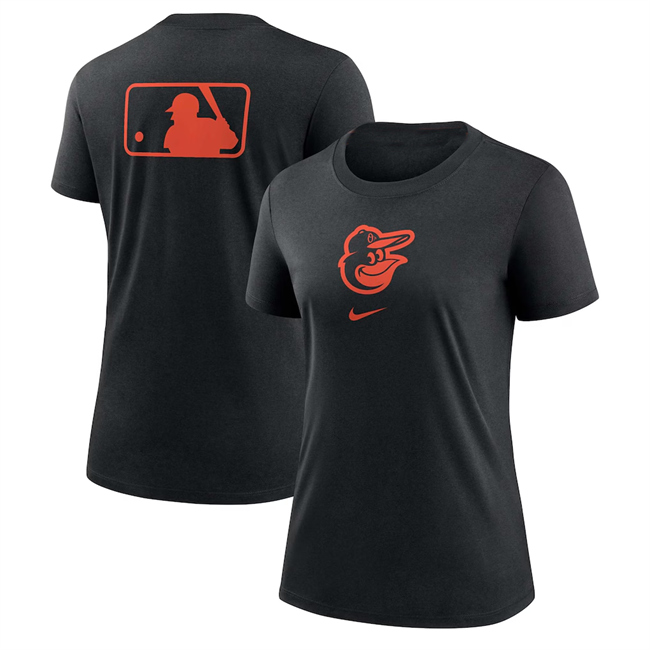 Women's Baltimore Orioles Black Early Work Tri-Blend Dri-FIT T-Shirt(Run Small)